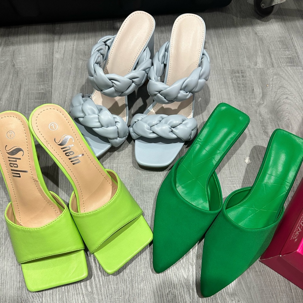 3 pairs of  rand new Shein heels for 10 dollars!